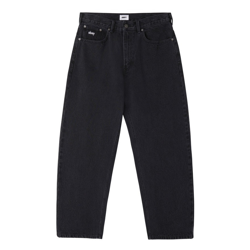 Obey Bigwig Baggy Denim - Faded Black