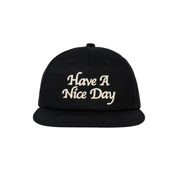Have a Nice Day 5 Panel Hat - Black