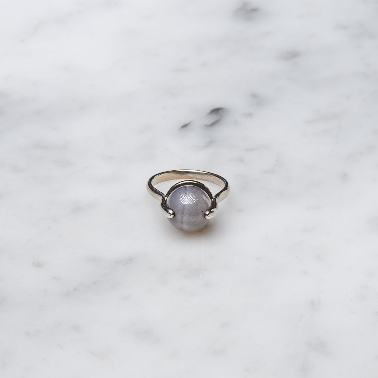 Ara Jwls Anillo Sfera Cuarzo Agata Gris