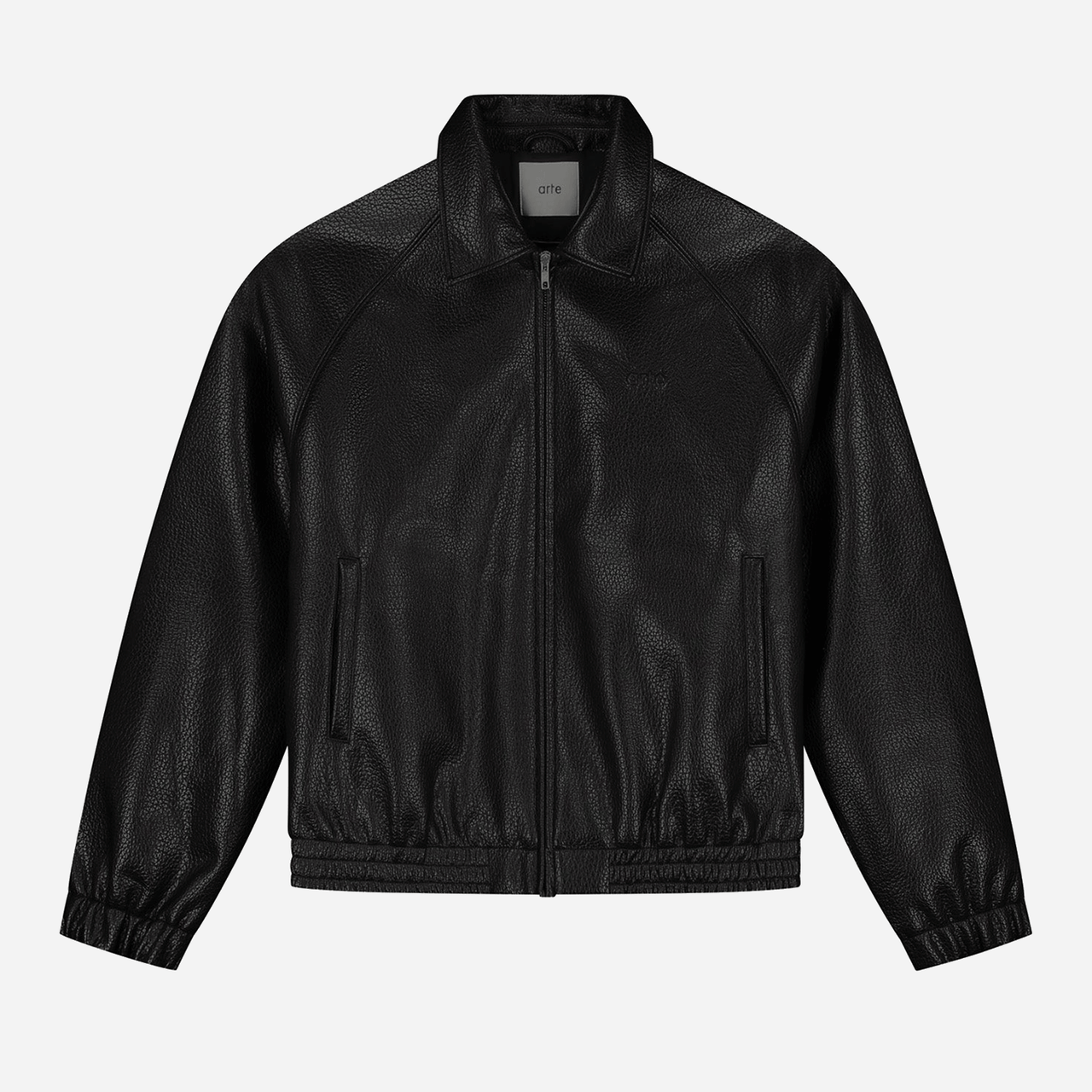 Arte Basic Leather Jacket - Black