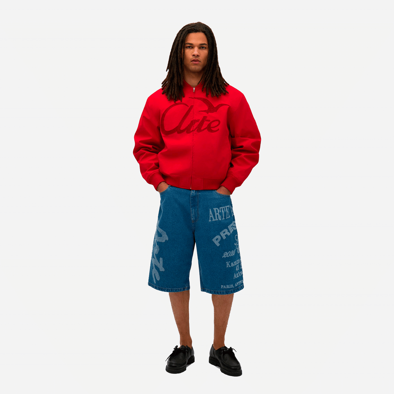 Arte Logo Bird Bomber Jacket - Red