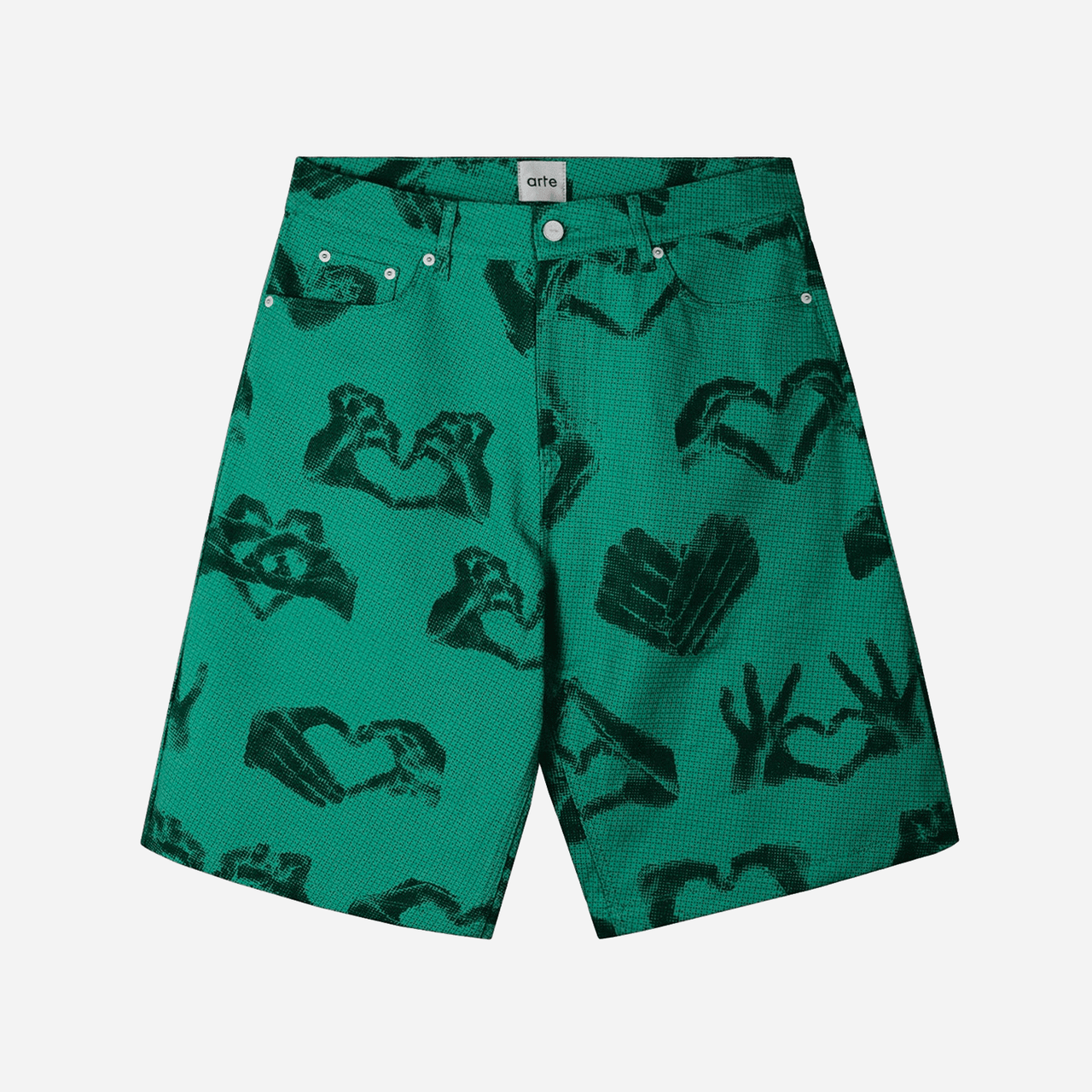 Arte Hand Heart Shorts - Green