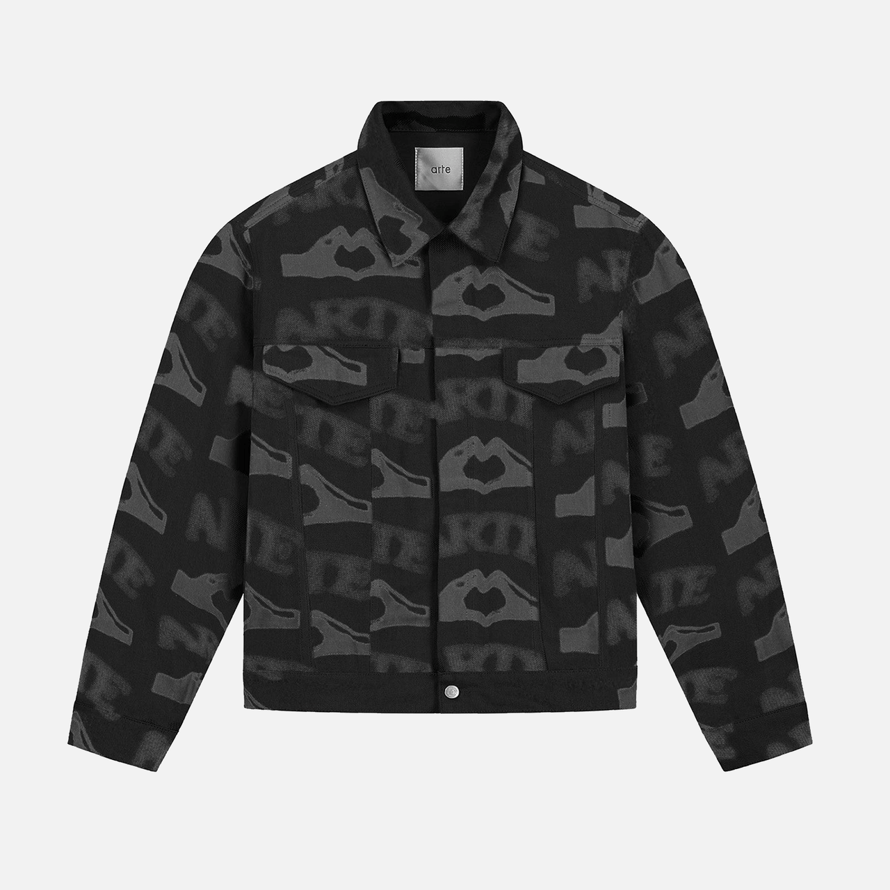 Arte Heart Printed Jacket - Black