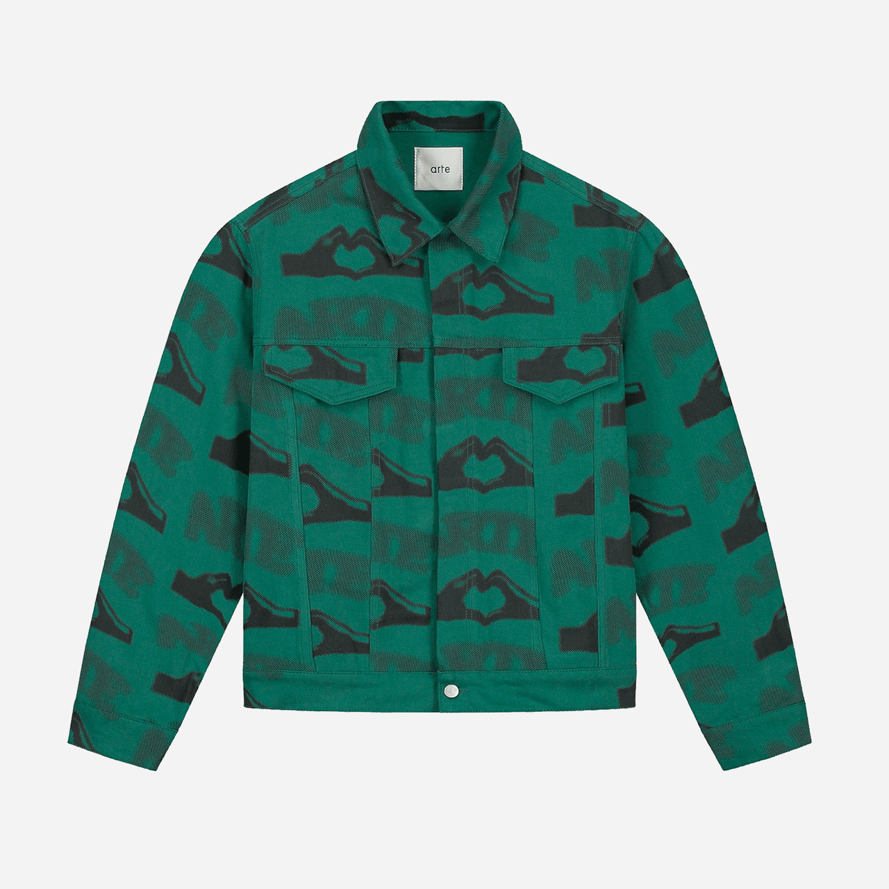 Arte Heart Printed Jacket - Green