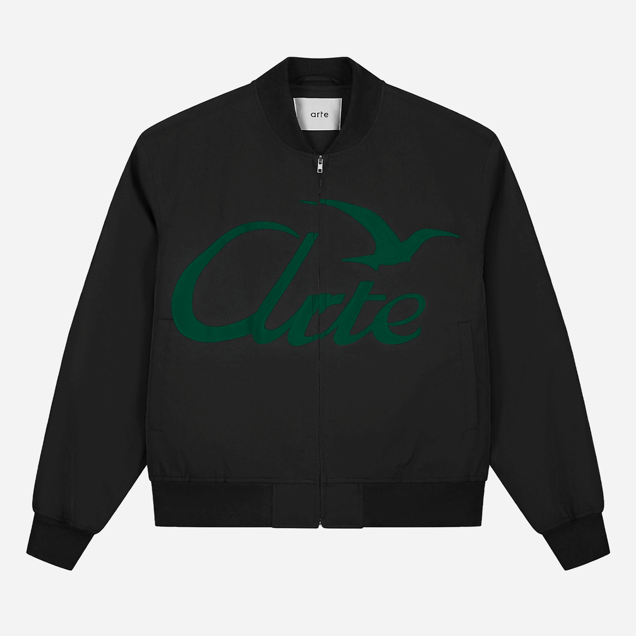 Arte Logo Bird Bomber Jacket - Black