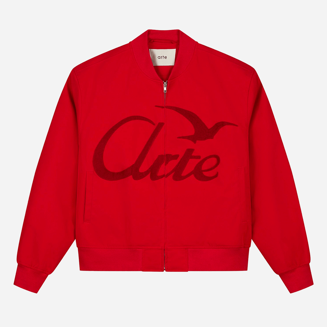 Arte Logo Bird Bomber Jacket - Red