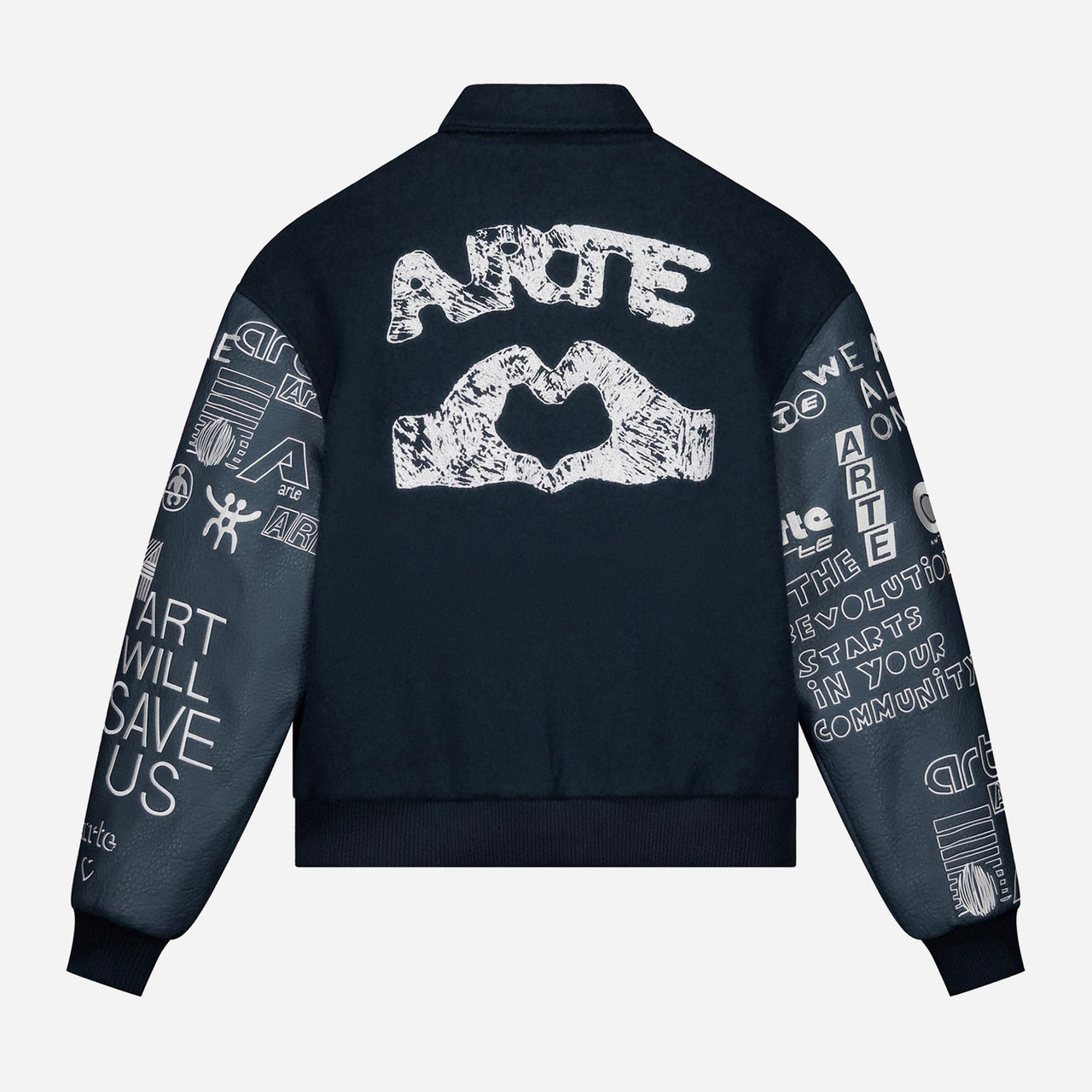Arte Graffiti Varsity Jacket - Navy