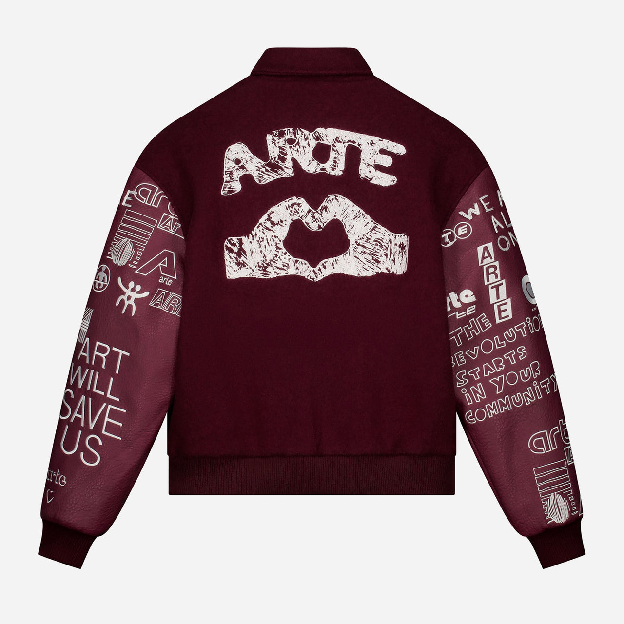 Arte Graffiti Varsity Jacket - Bordeaux