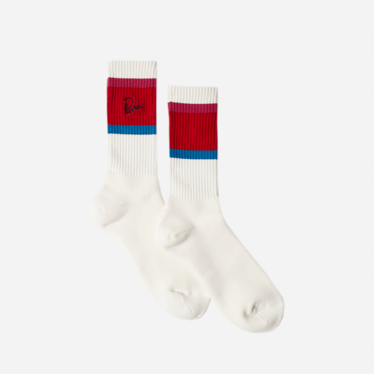 By Parra Signature Striped Crew Socks - Red