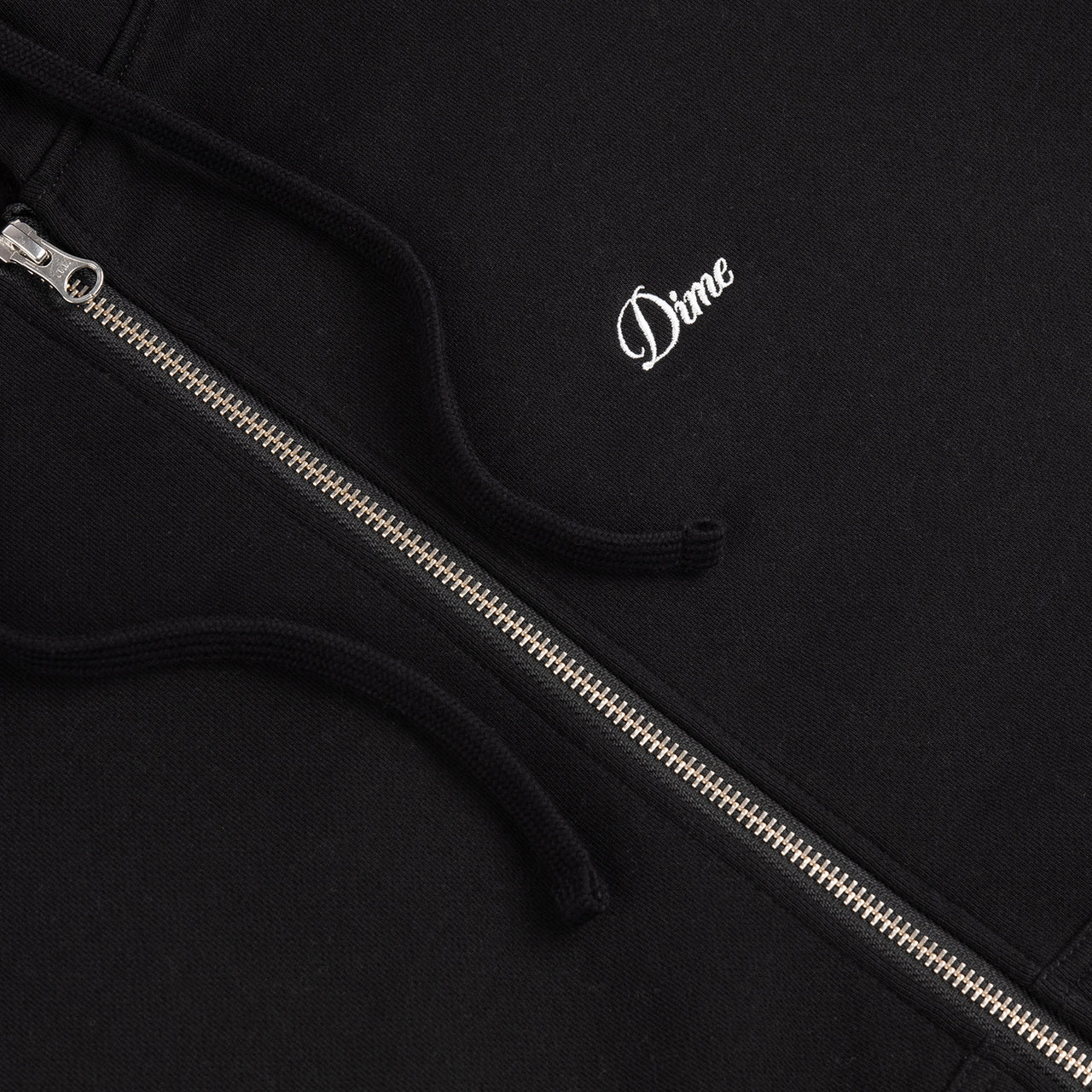 Dime Cursive Zip Hoodie - Black
