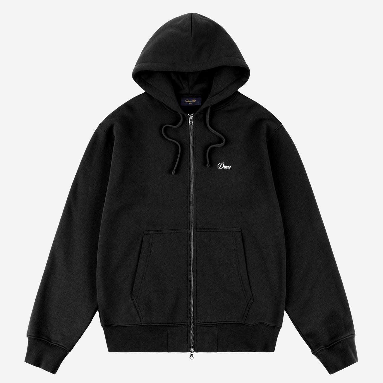 Dime Cursive Zip Hoodie - Black