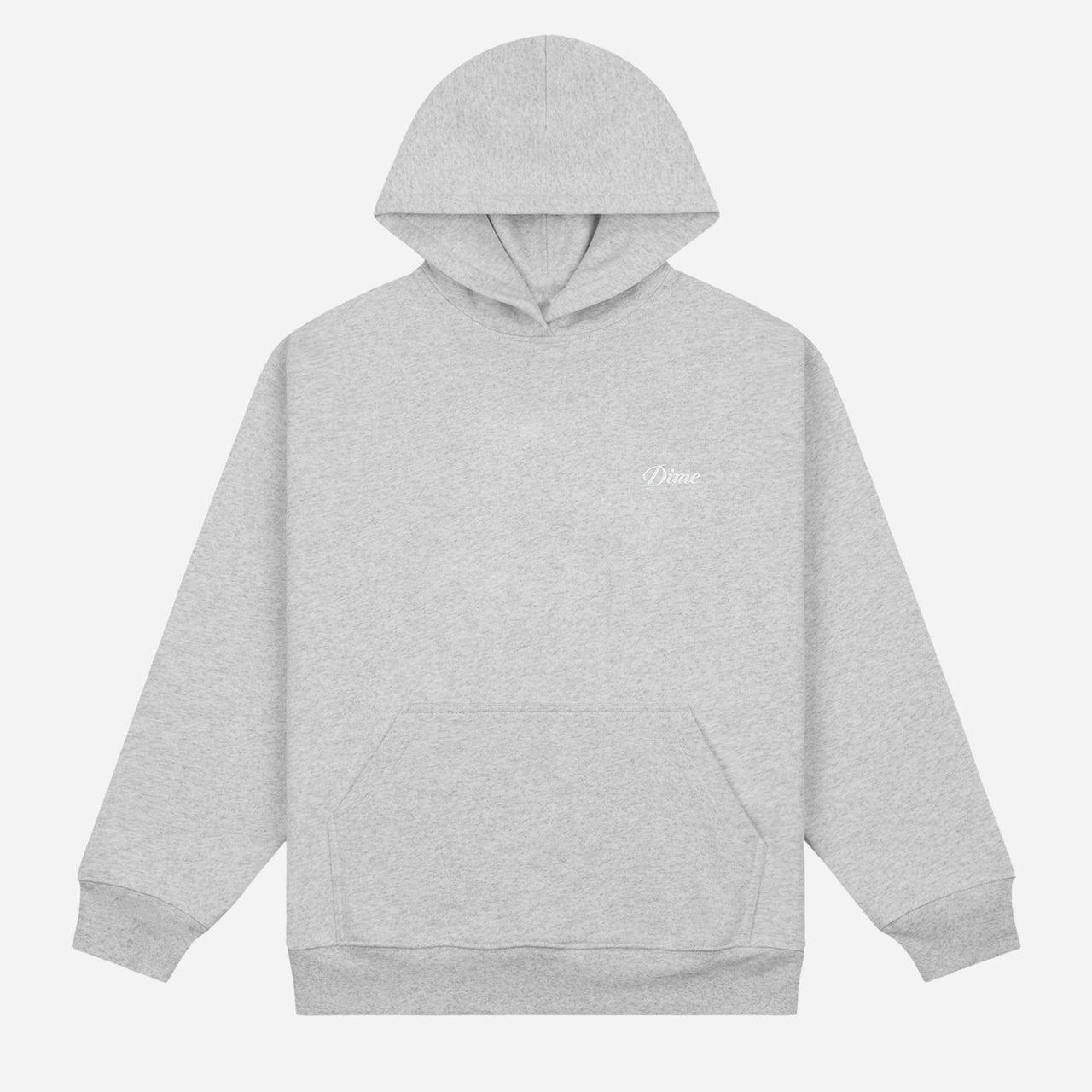 Dime Cursive Small Logo Hoodie - Heather Grey