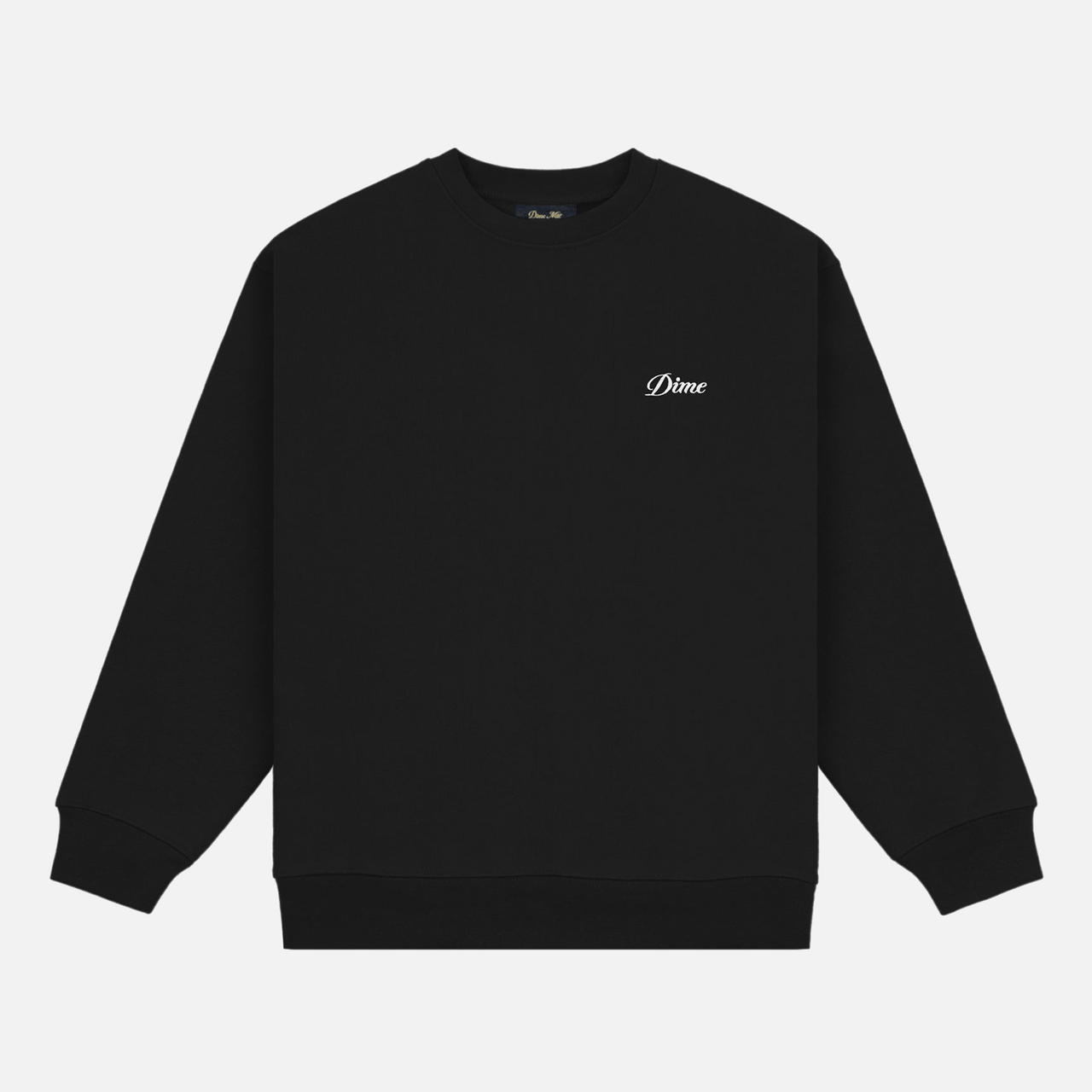 Dime Cursive Small Logo Crewneck - Black