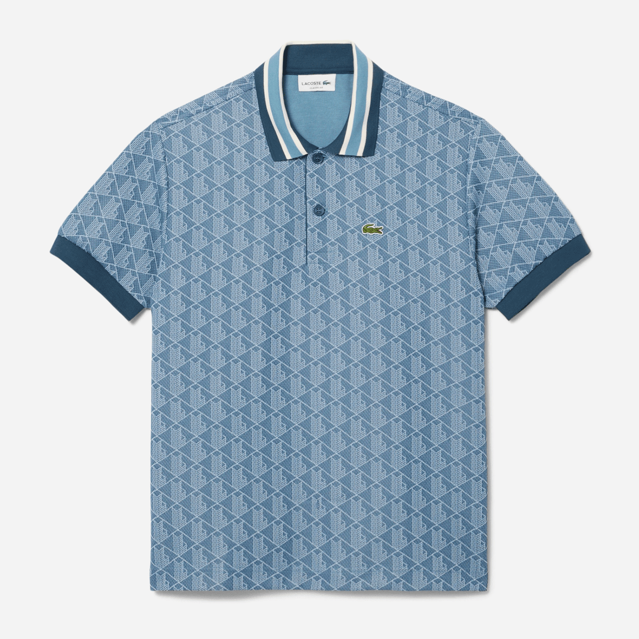 Lacoste Polo De Jacquard De Corte Clásico Con Monograma - Azul