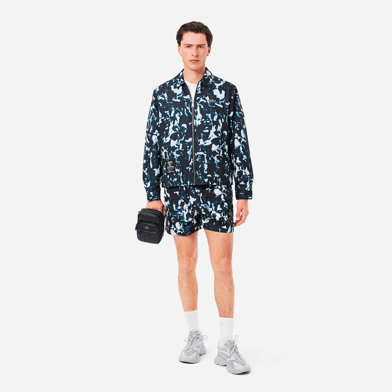 Lacoste Cortavientos Hidrófugo Estampado - Negro