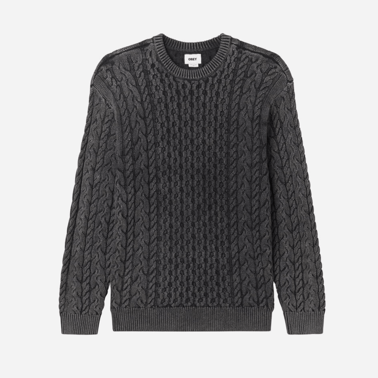 Obey Faded Wash Sweater - Digital Black