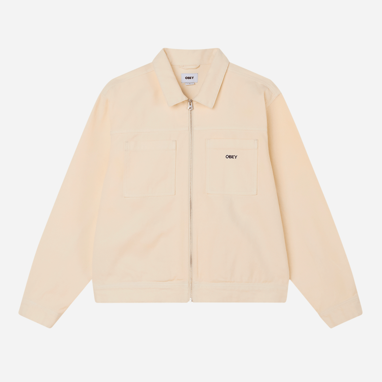 Obey Icon Hardwork Zip Up Jacket - Unbleached