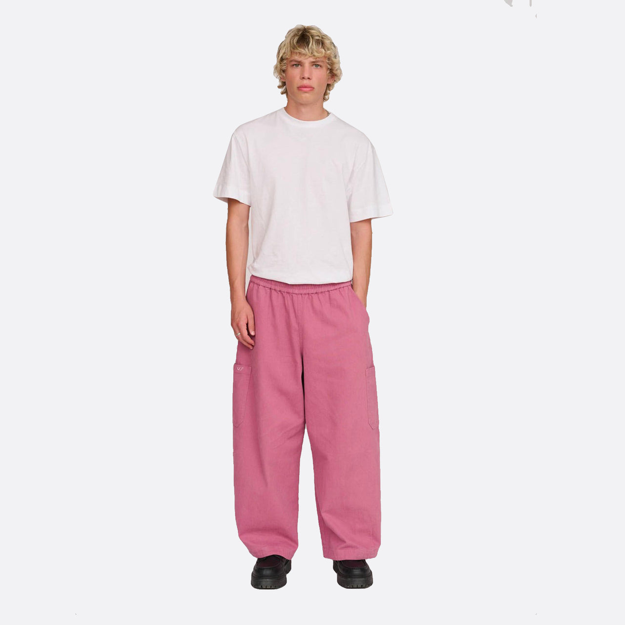 Lazy Oaf Bev Pink Barrel Leg Pants