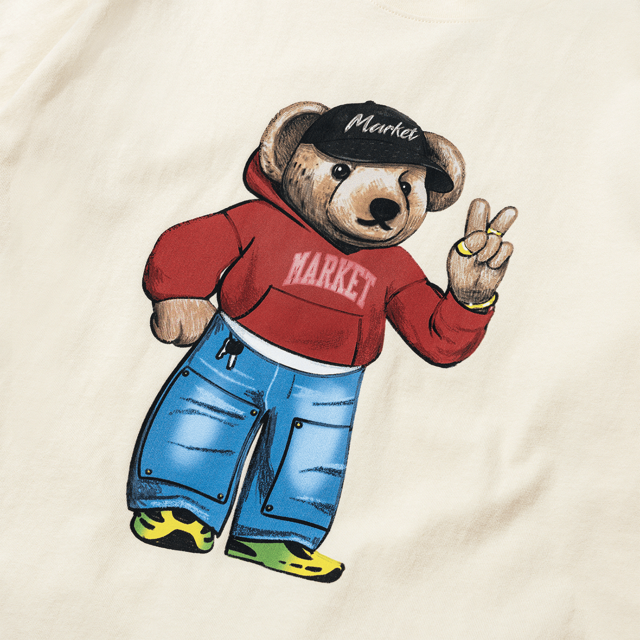 Market Fit Check Bear T-Shirt - Butter Cream