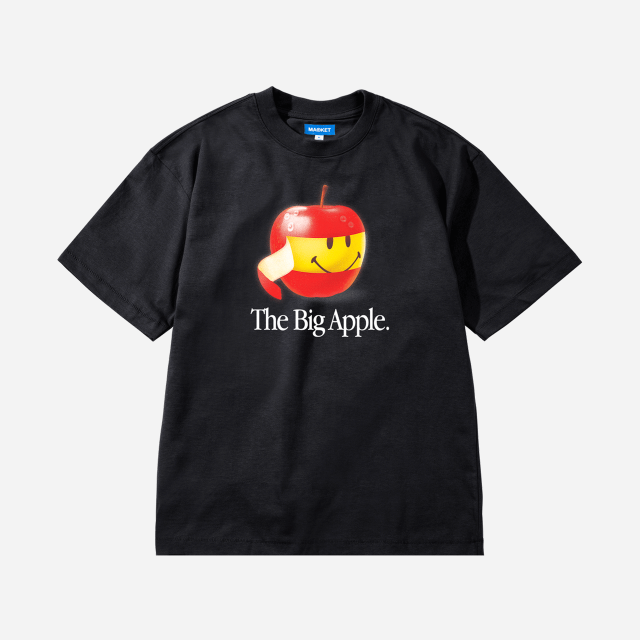 Market Smiley Big Apple T-Shirt - Black