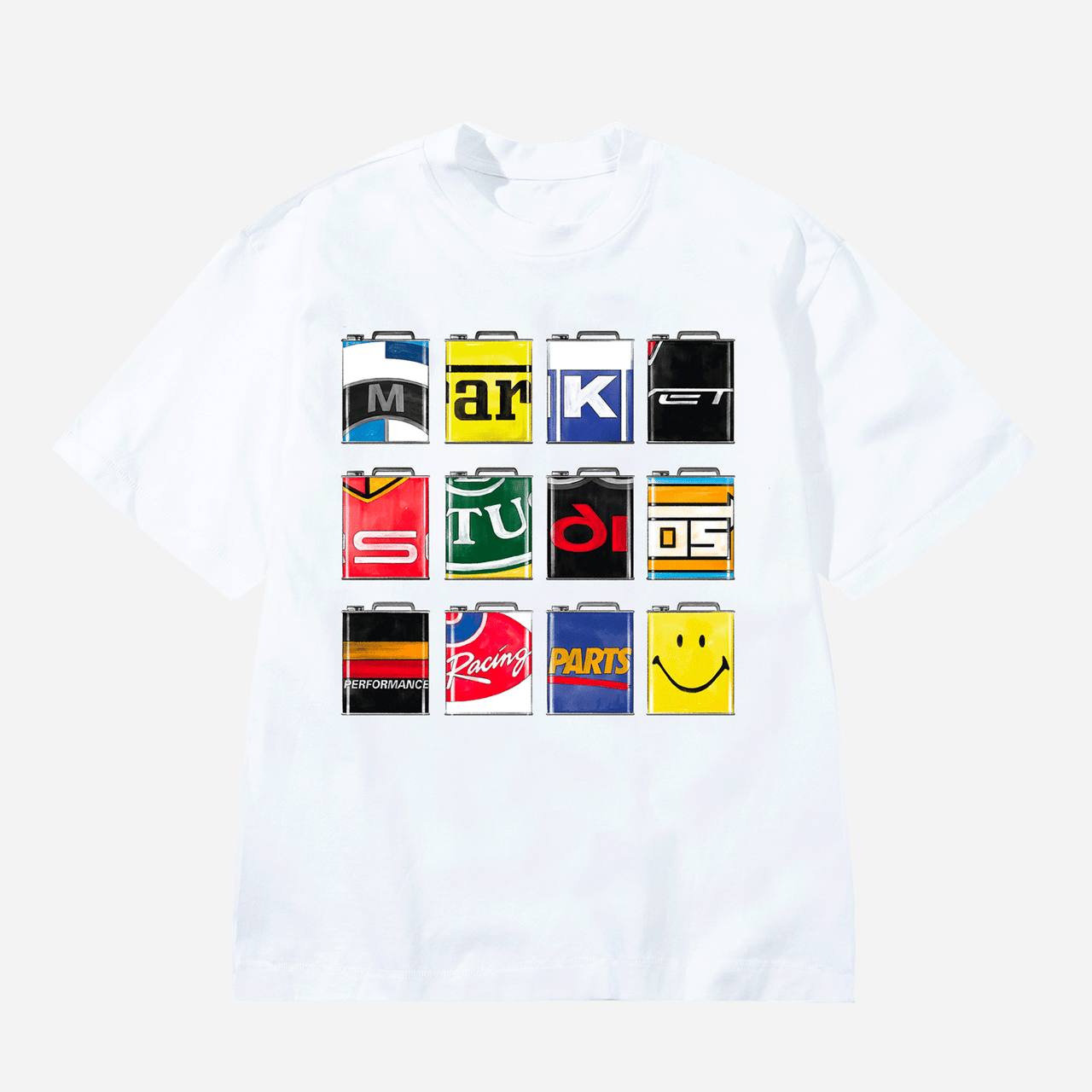 Market Smiley Oil Can T-Shirt - White