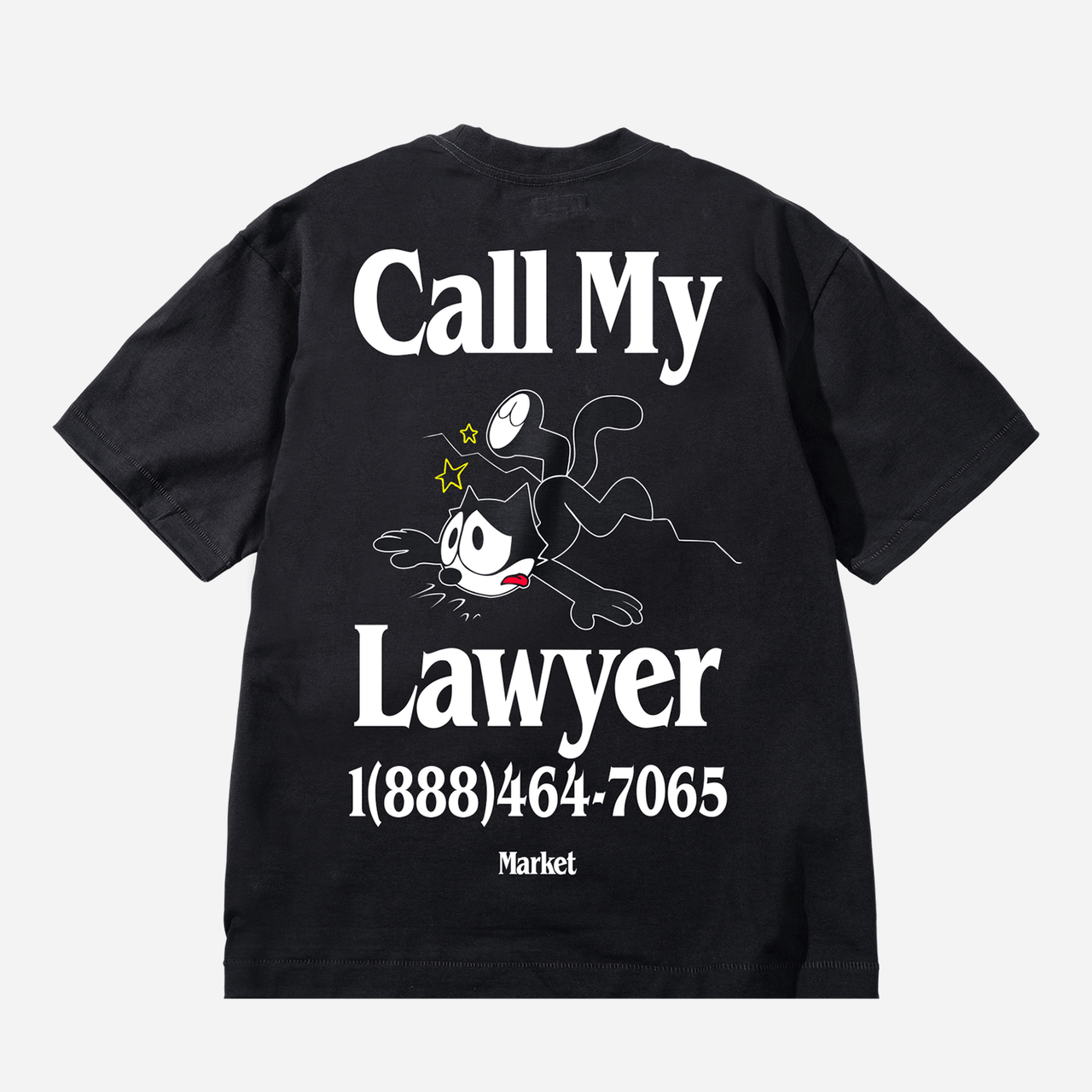 Market Felix The Cat Call My Lawyer T-Shirt - Vintage Black