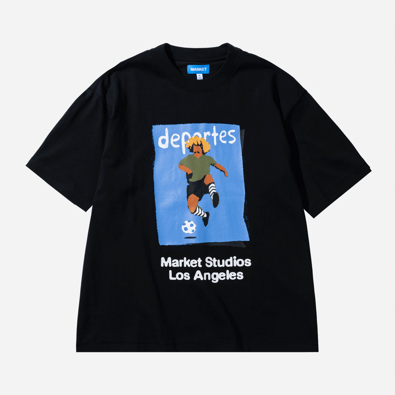 Market Illustrated Soccer T-Shirt - Black