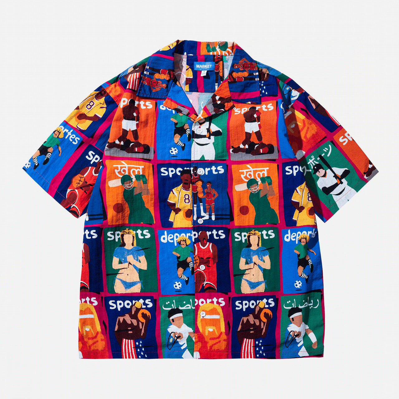 Market Illustrated Shirt Rayon Twill - Multi