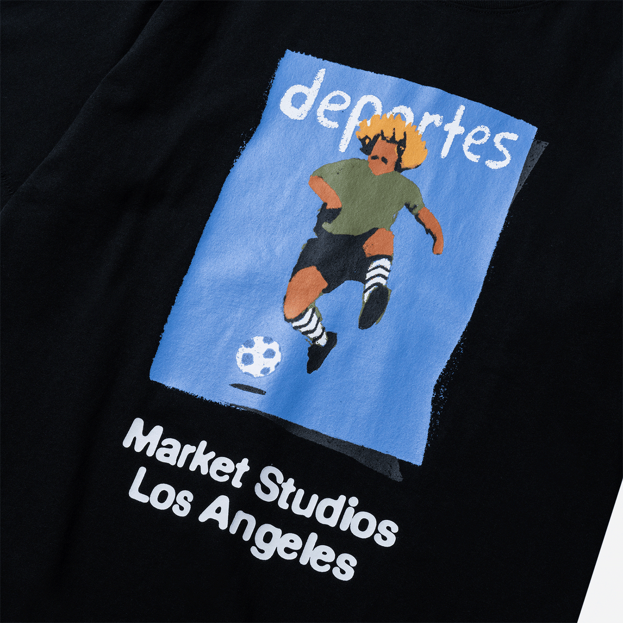 Market Illustrated Soccer T-Shirt - Black