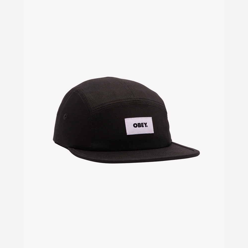Bold Label Organic 5 Panel Hat - Black