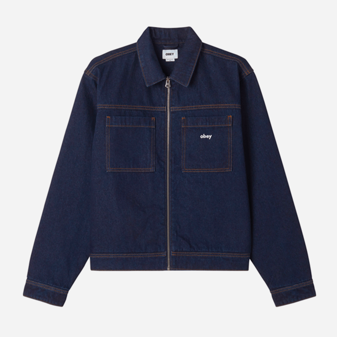 Obey Hardwork Zip Up Jacket - Rinse