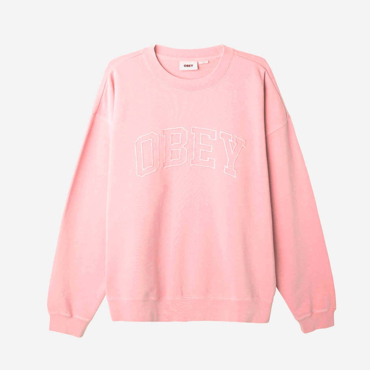 Obey Pigment Collegiate Extra Heavy Crew - Pigment Shell Pink
