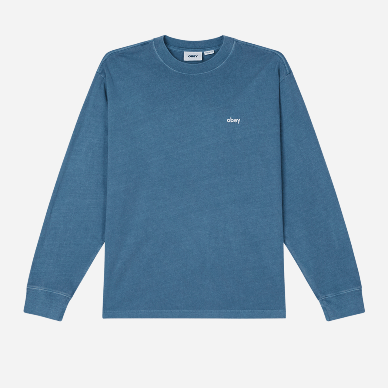 Obey Lowercase Pigment Tee Long Sleeve - Coronet Blue