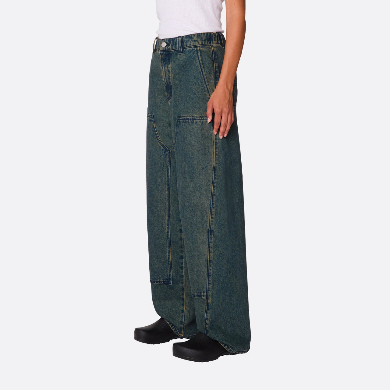 Obey Leah III Baggy DBL Knee Denim - Yellow Tint Wash