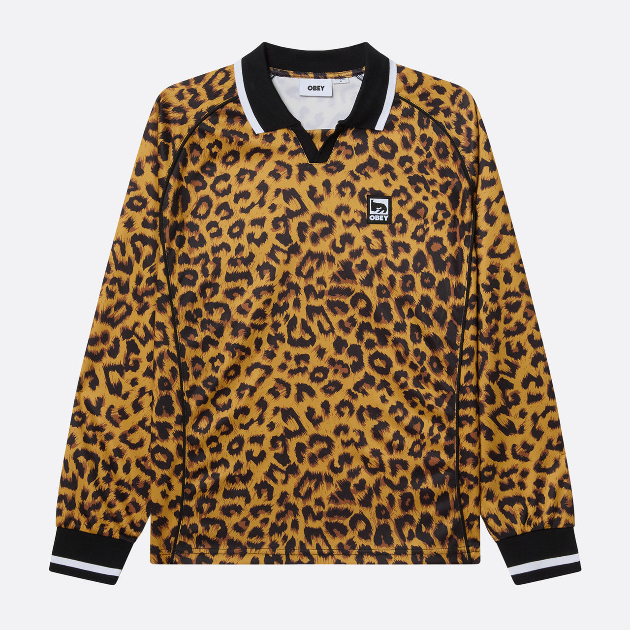 Obey Collar Polo - Leopard Multi