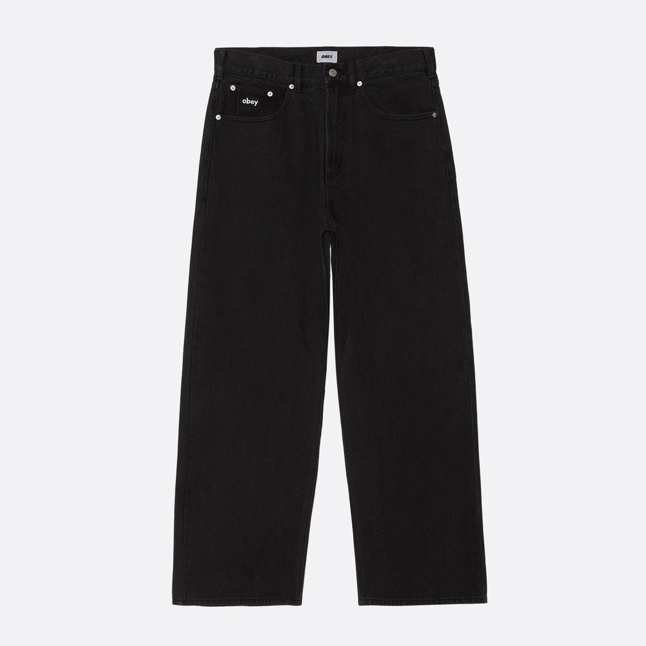 Obey Bigwig Baggy Denim - Washed Black