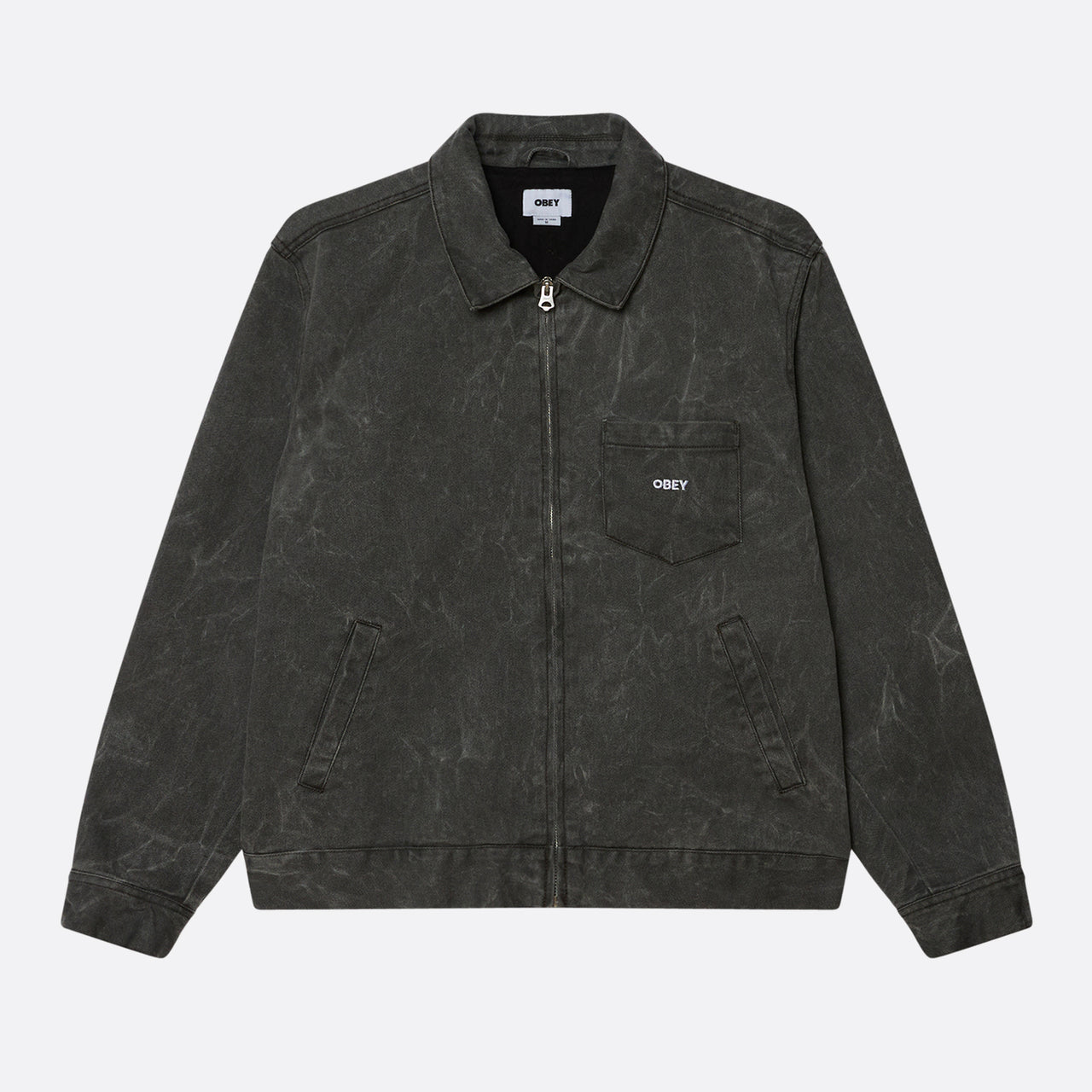 Obey Workman Jacket - Black Wrinkle Wash