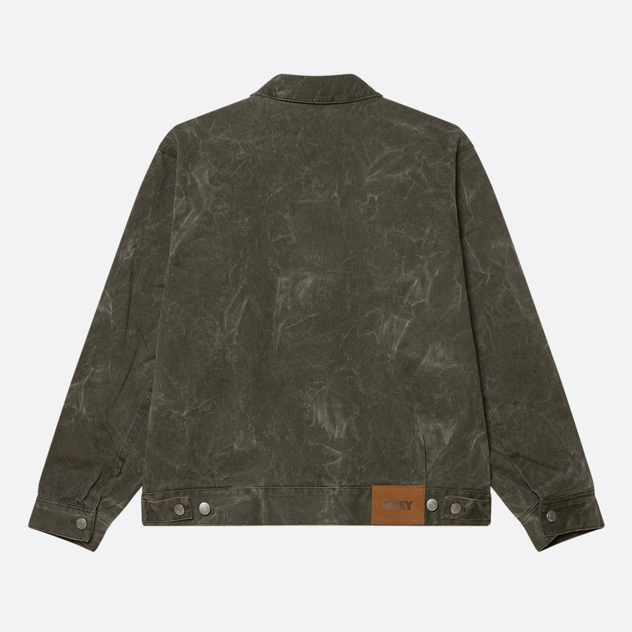 Obey Workman Jacket - Black Olive Wrinkle Wash