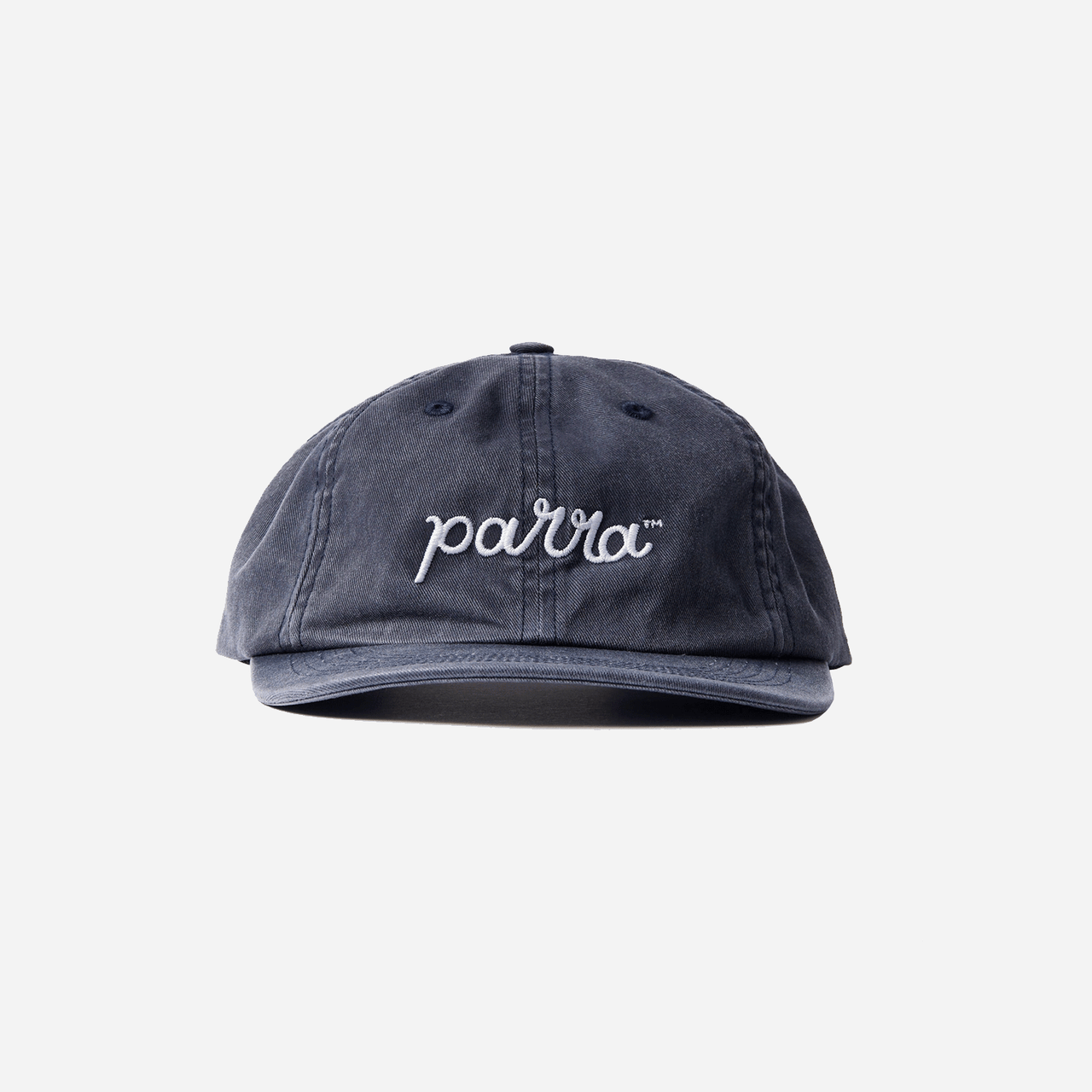 By Parra Scripted 6 Panel Hat - Washed Navy Blue