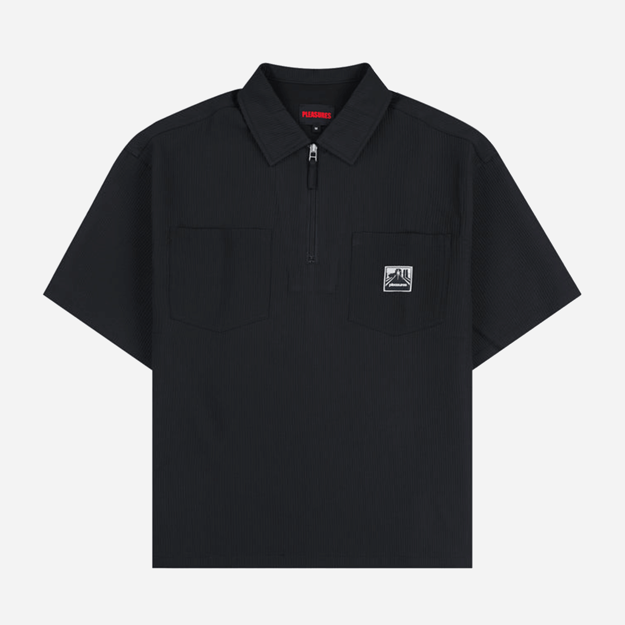 Pleasures Electron Zip Polo - Black