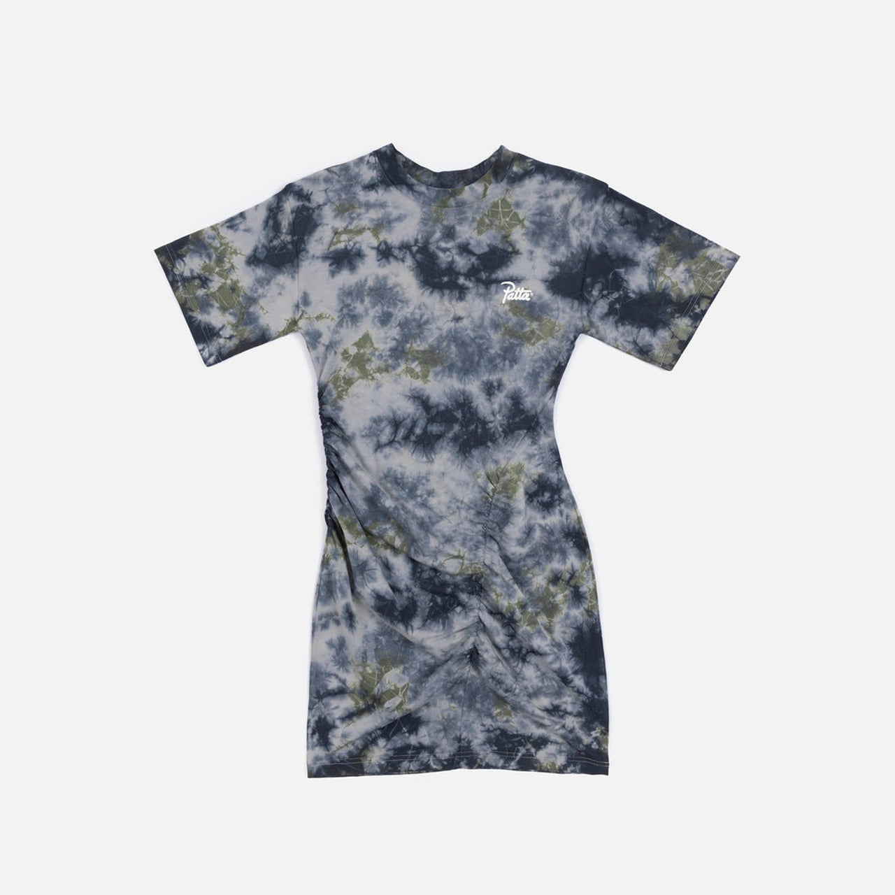 Patta Femme Ruched Tie Dye T-Shirt Dress - Quarry