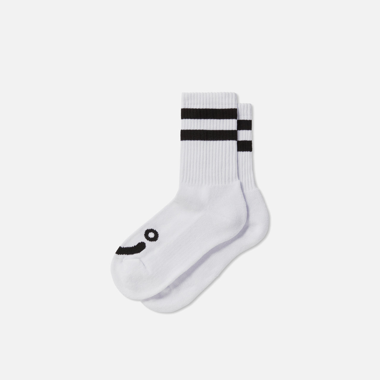 Rib Socks Happy Sad - White