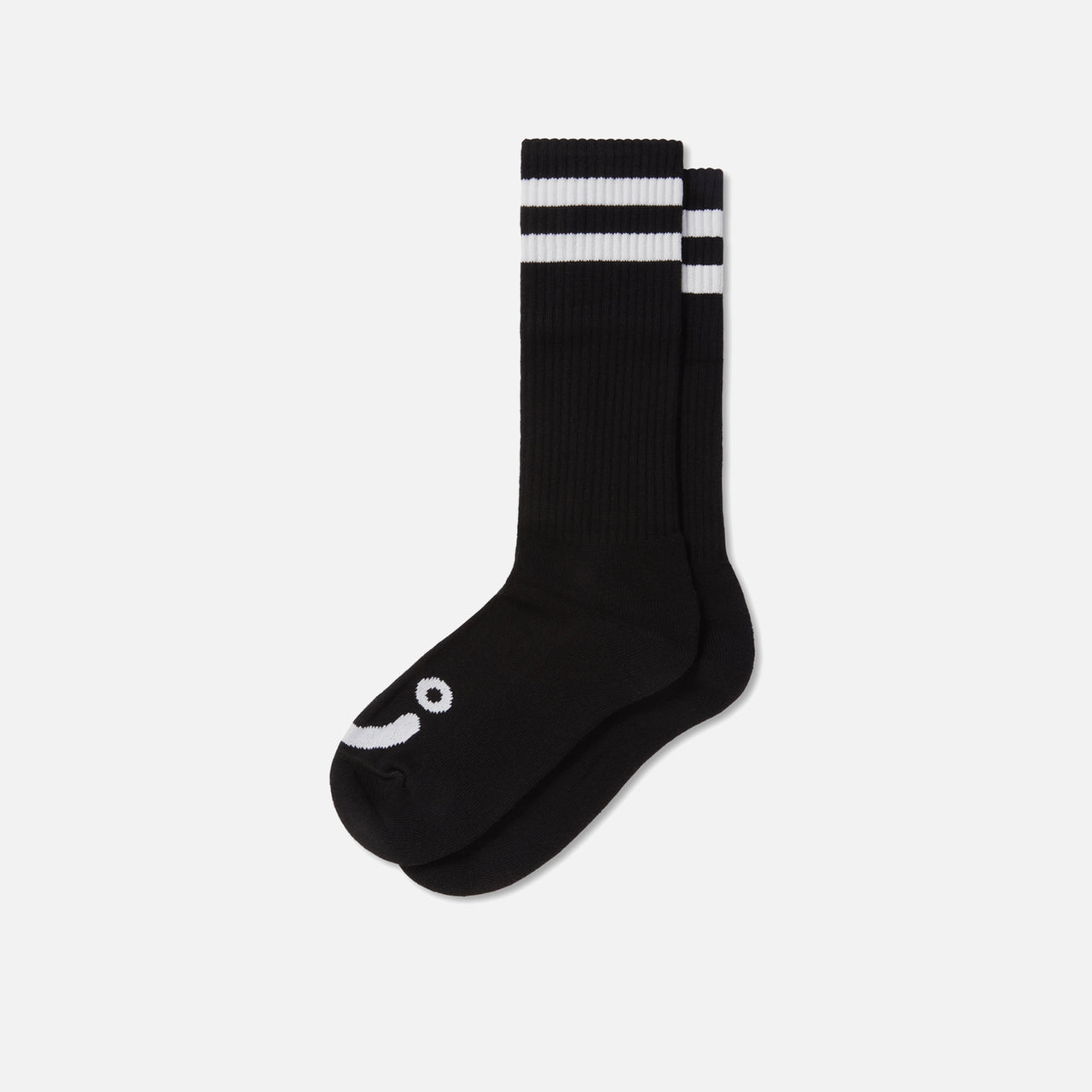 Polar Skate Rib Socks Long Happy Sad - Black