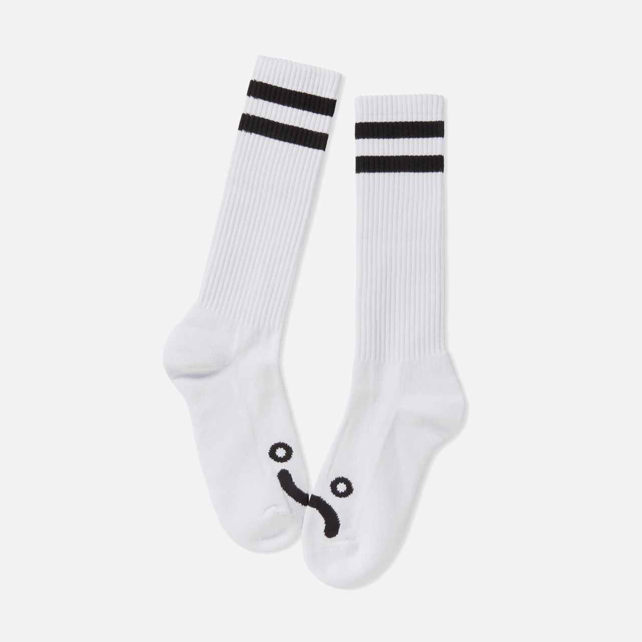Polar Skate Rib Socks Long Happy Sad - White