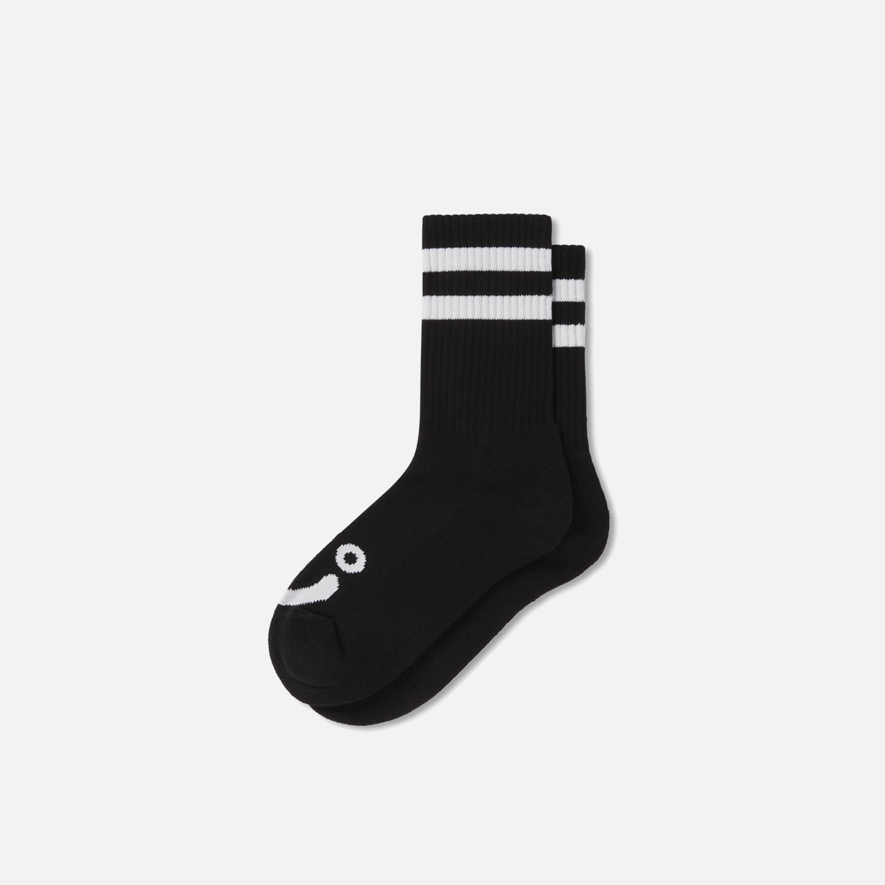 Polar Skate Rib Socks Happy Sad - Black
