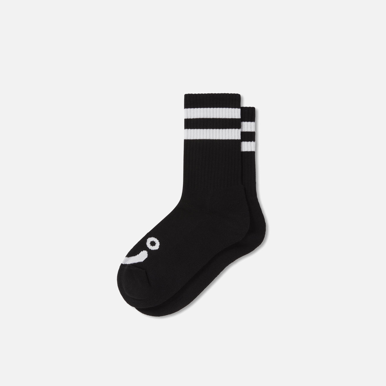 Rib Socks Happy Sad - Black