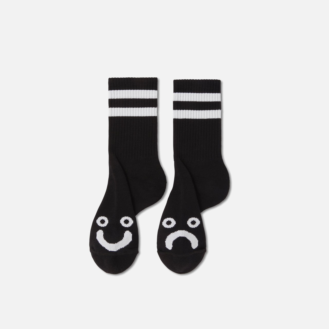 Polar Skate Rib Socks Happy Sad - Black