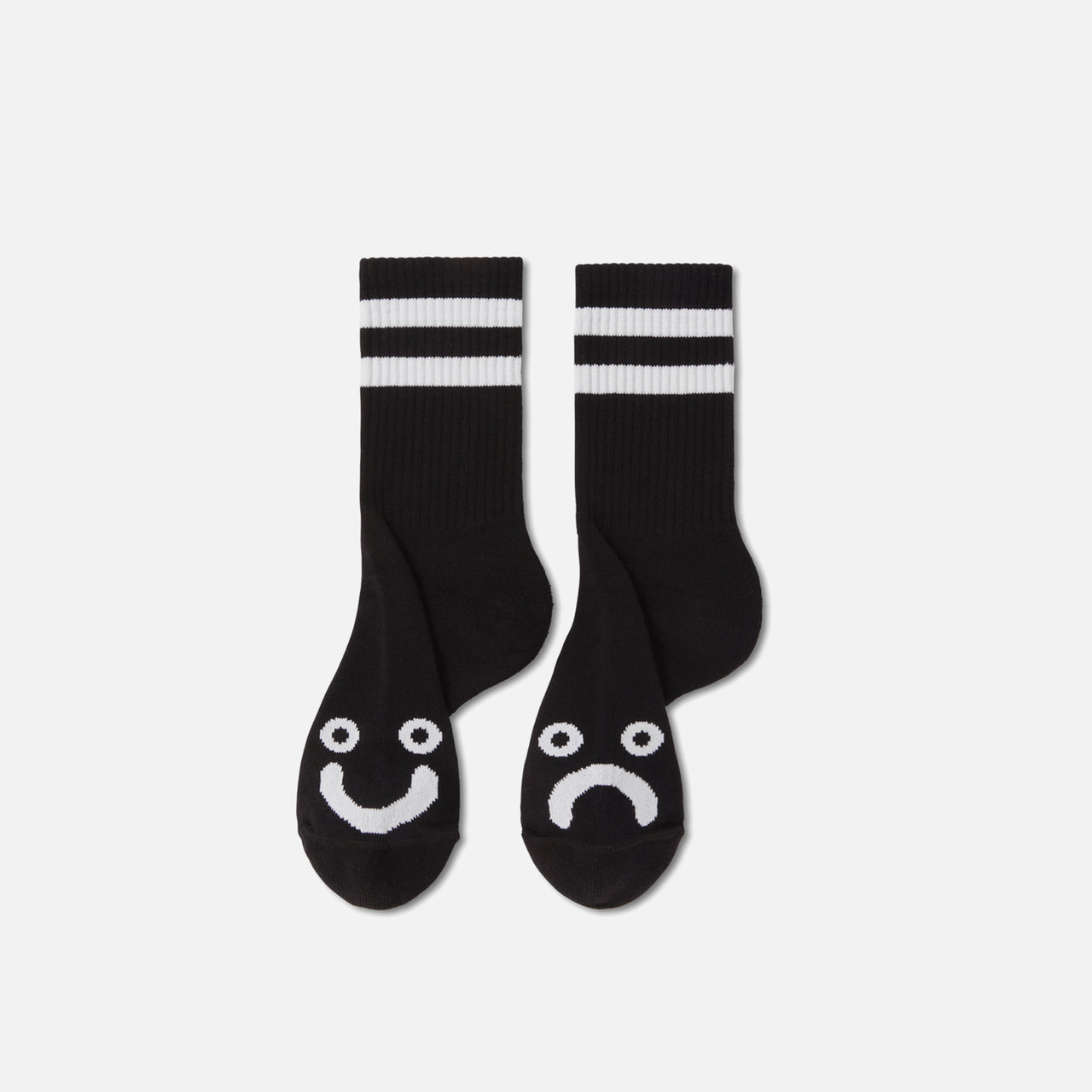 Rib Socks Happy Sad - Black