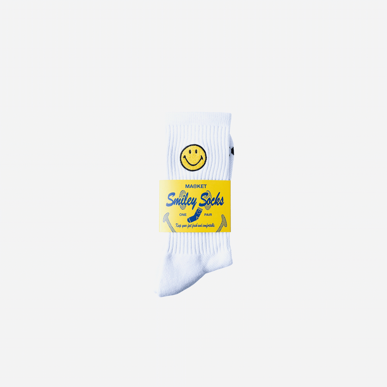Market X Smiley Badge Crew Socks - White