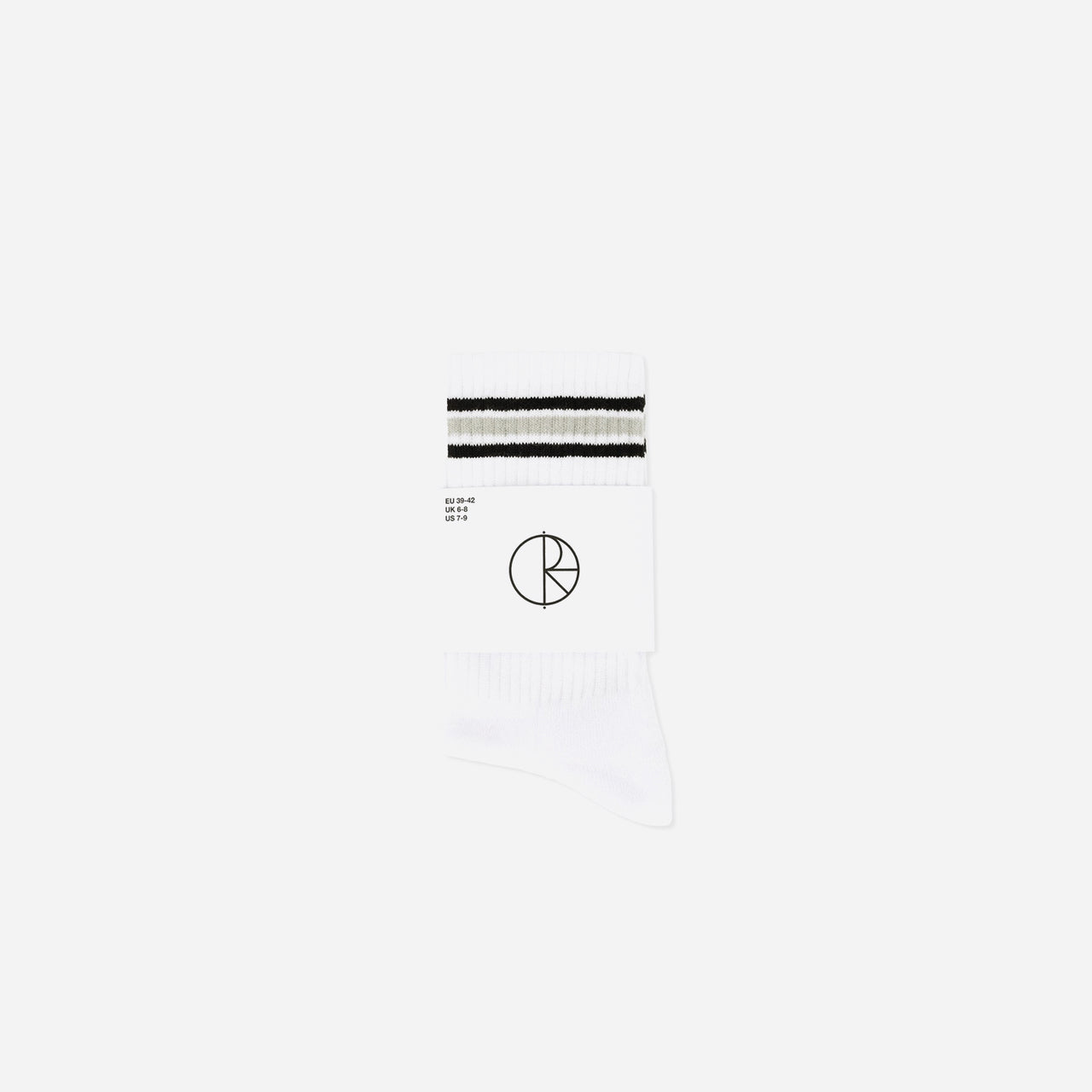 Polar Skate Rib Socks - Stripe (White / Black)
